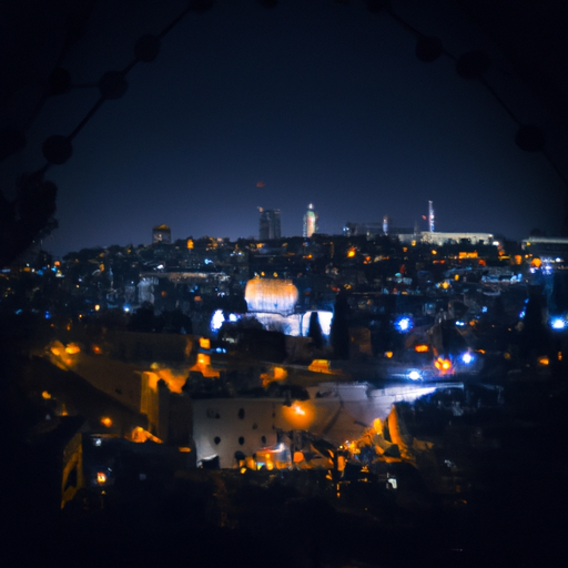 תמונה של קו הרקיע של ירושלים בלילה