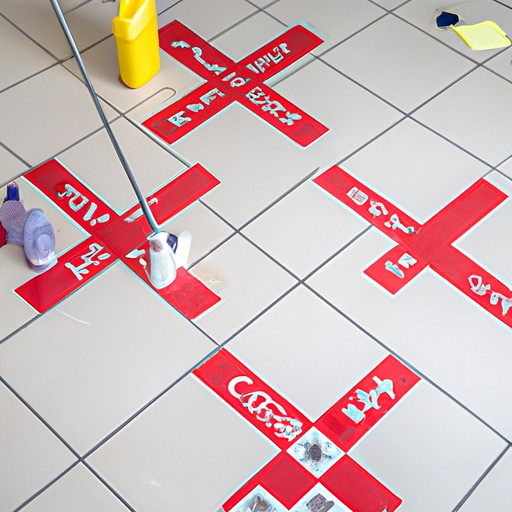 תמונה של פתרונות שונים לניקוי רצפות, כשאלה לא מתאימים מסומנים בצלב אדום